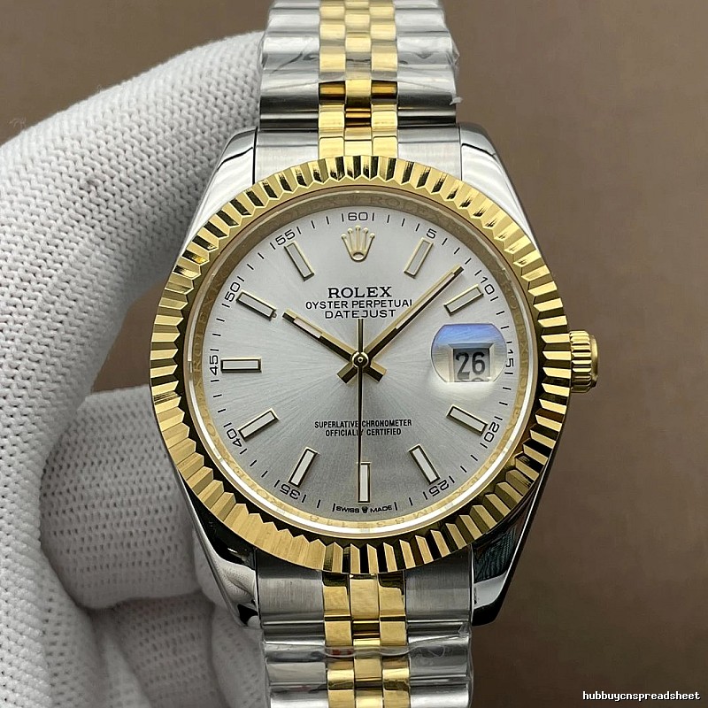 Rolex Watch with Two-tone Datejust-style Bracelet Watch Detail