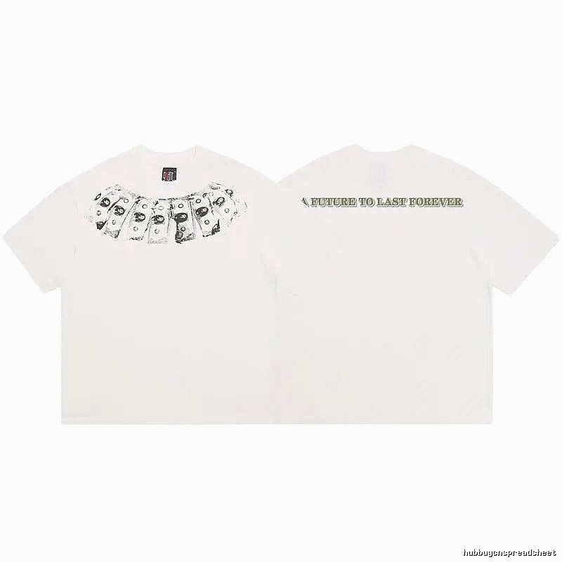 SAINT Dollar Bill Print Street Style White T-Shirt