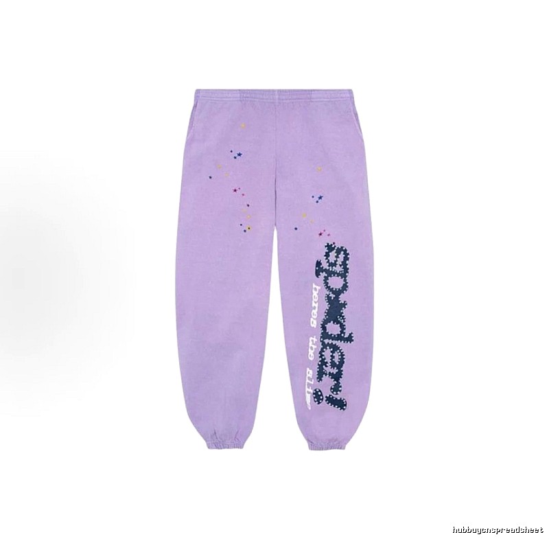 Sp5der Casual Logo Sweatpants - large vertical wordmark and cuffed silhouette