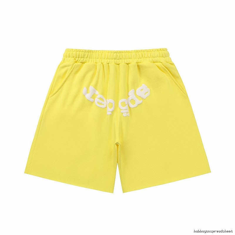Sp5der casual style yellow shorts
