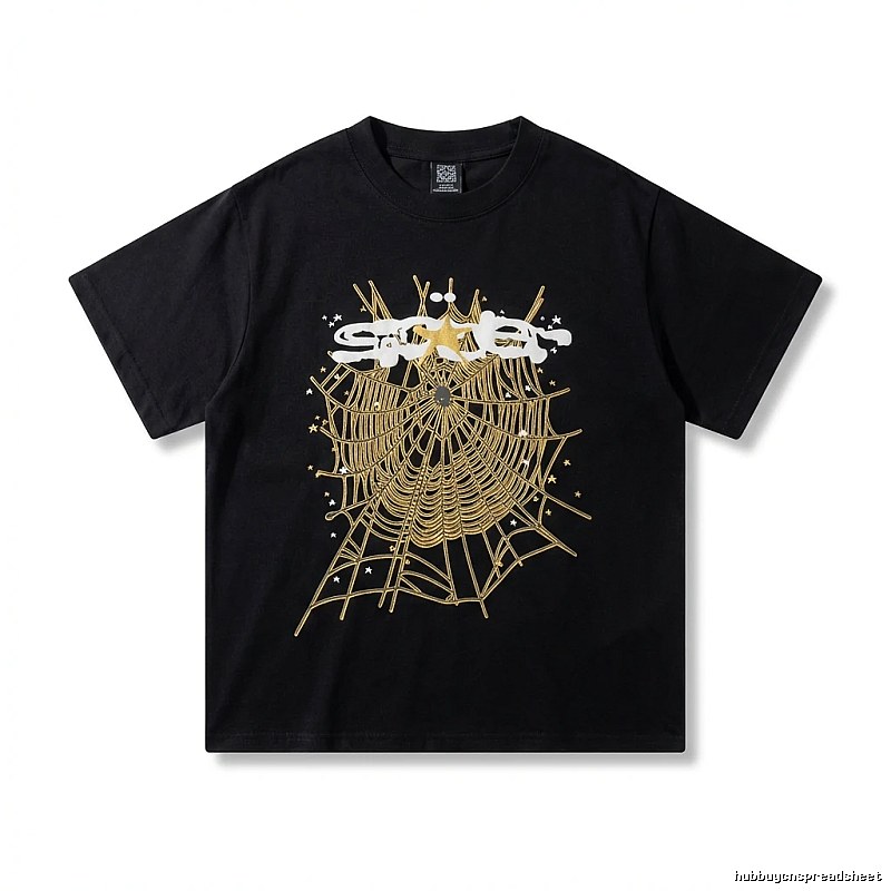 Sp5der Cobweb Print Black T-shirt