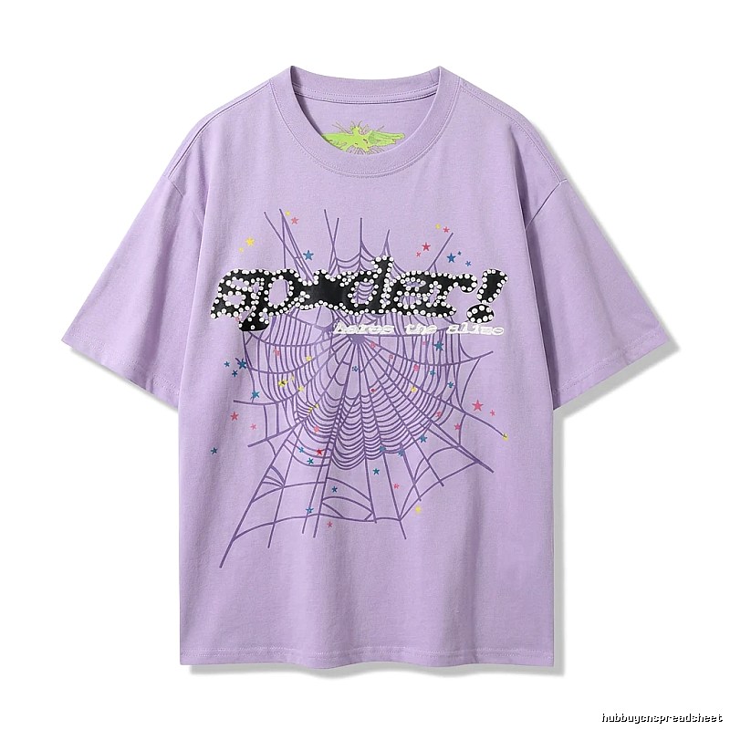 Sp5der Cobweb Style Light Purple T-shirt