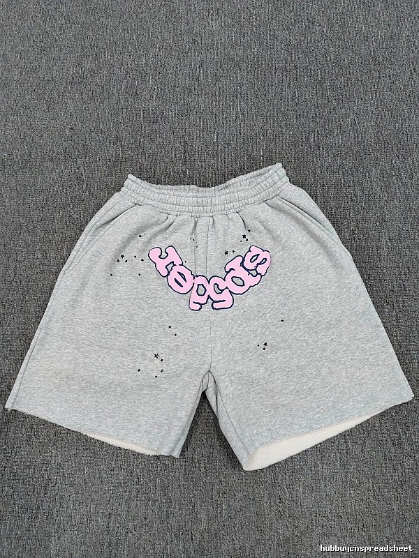 Sp5der Printed Street Style Grey Shorts