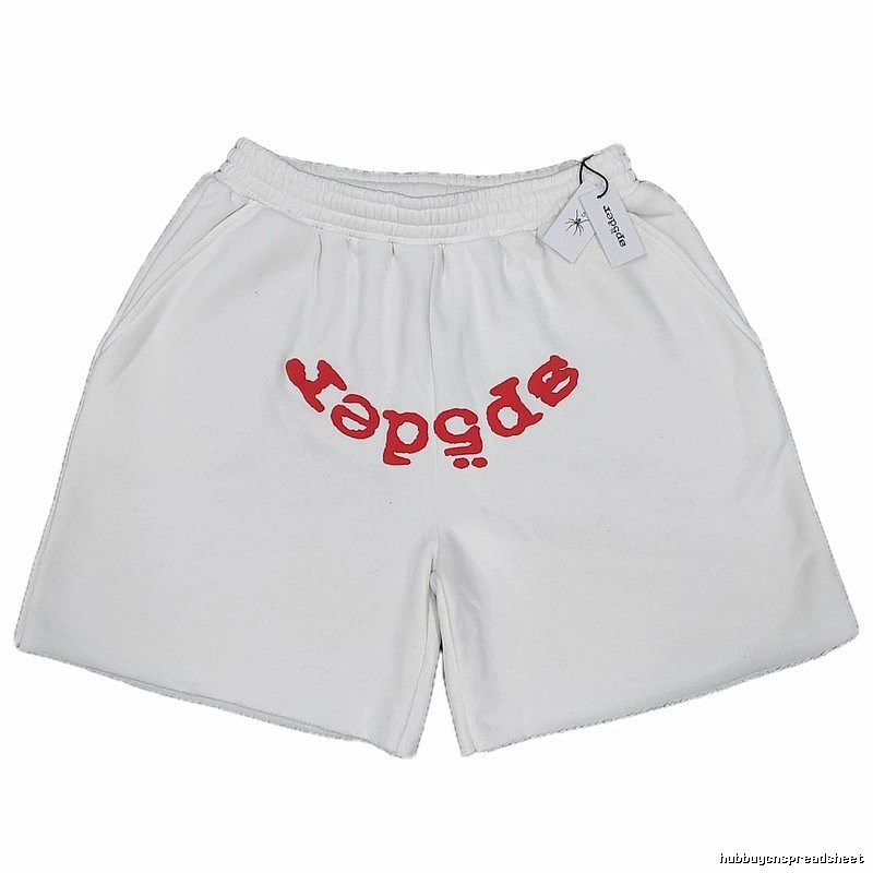Sp5der Printed Street Style White Shorts