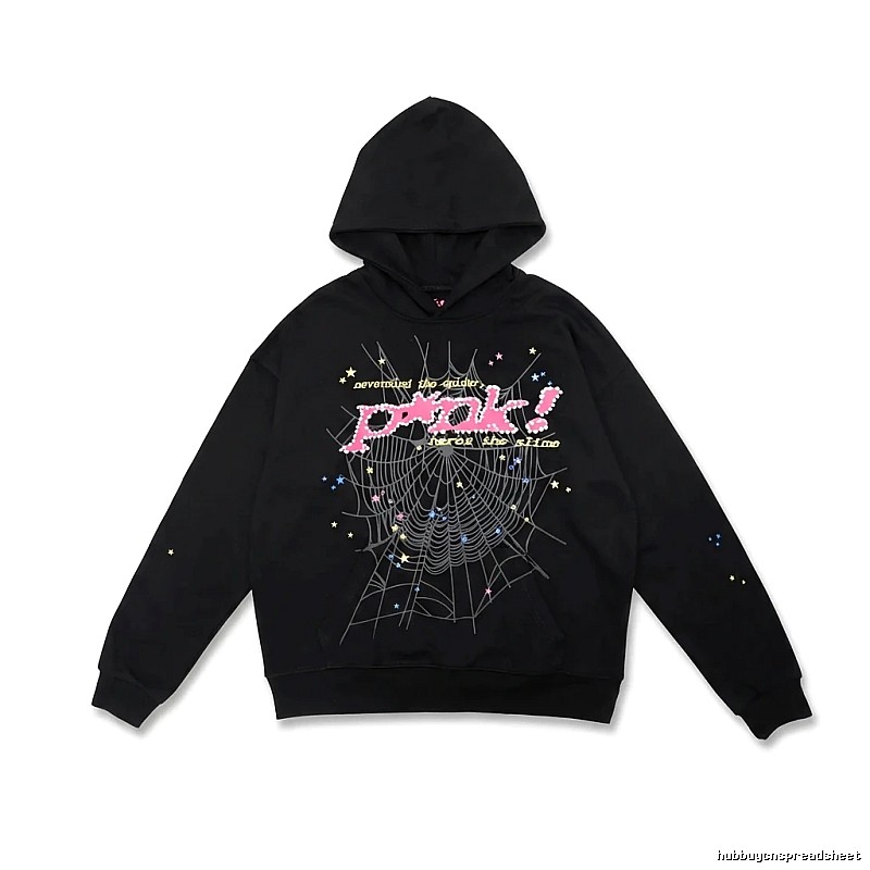 Sp5der Starry Web Style Black Hoodie