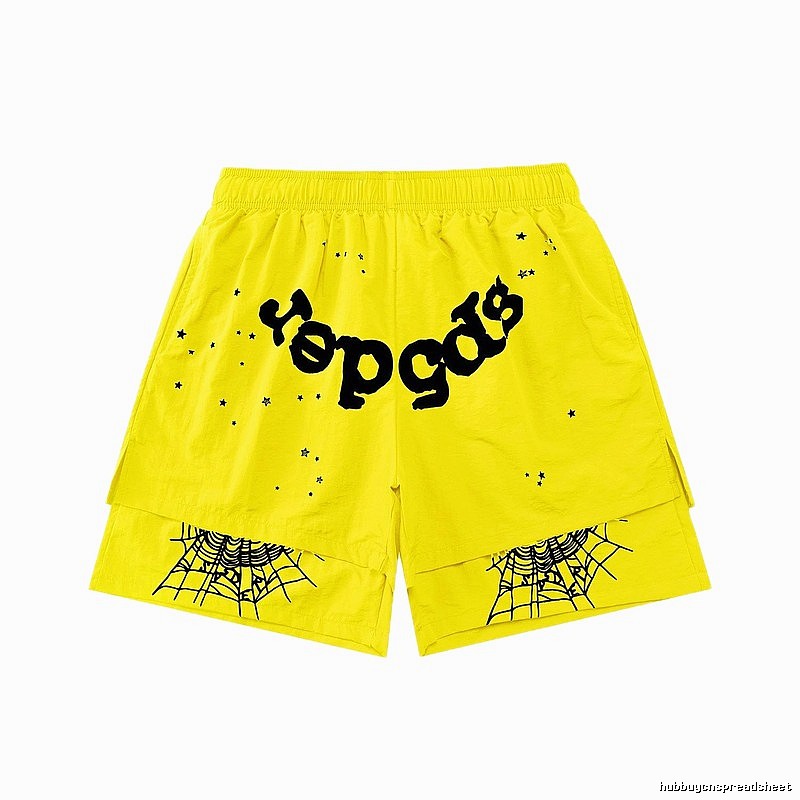 Sp5der trendy and cool style yellow shorts