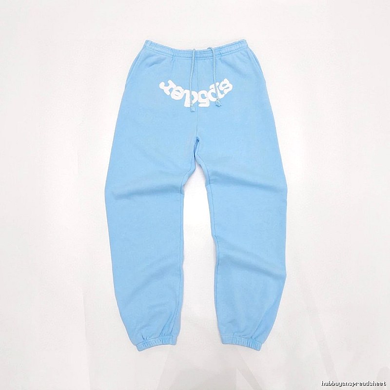 Sp5der White Wordmark And Gathered Cuffs Weekend Logo Sweatpants