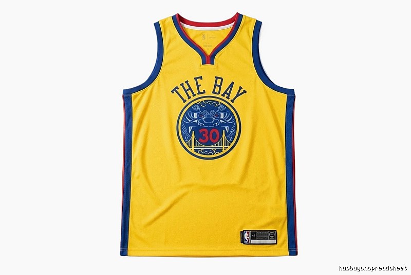 Stephenen Curry's yellow and blue retro-style jersey