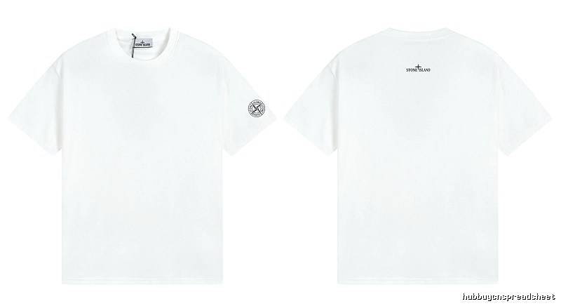 Stone Island Badge Minimalist Style White Short-sleeve T-shirt