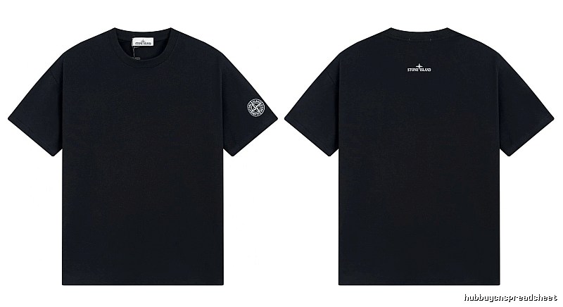 Stone Island Badge Techwear Style Black Short Sleeve T-Shirt