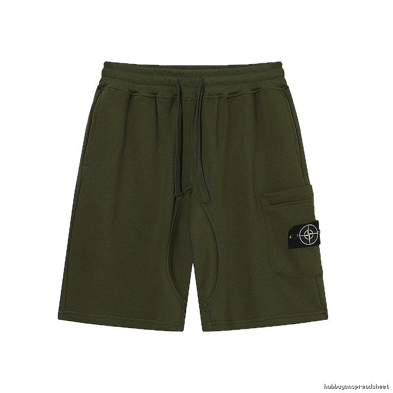 Stone Island Classic Functional Style Army Green Casual Shorts