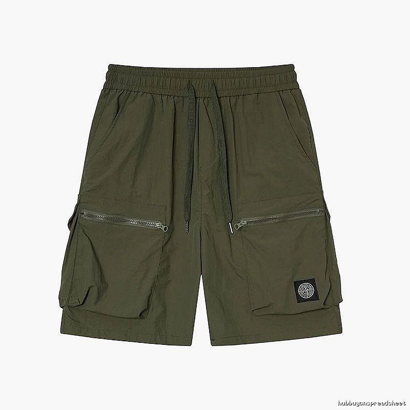 Stone Island Classic Technical Workwear Style Army Green Shorts
