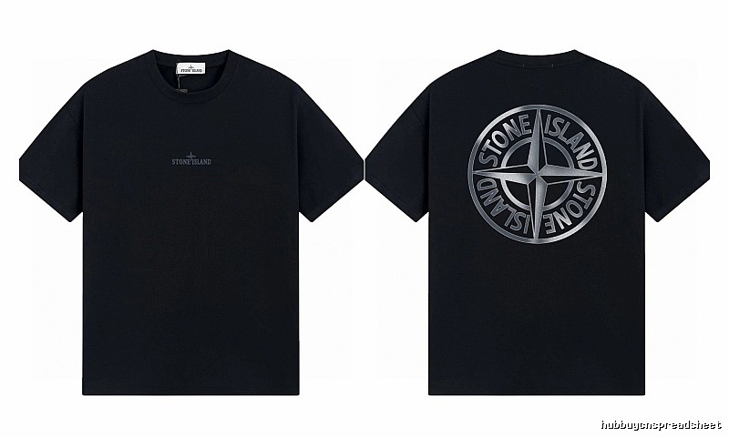 Stone Island Compass Collection Street Style Black T-Shirt