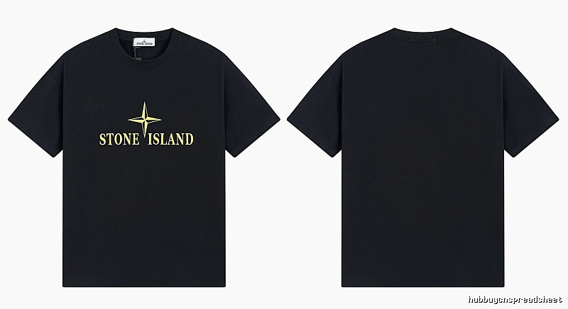 Stone Island Compass Print Street Style Black T-Shirt