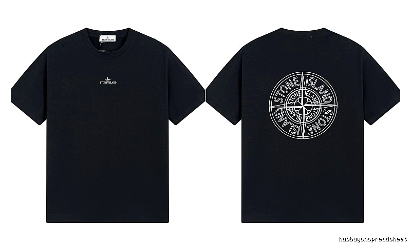Stone Island Compass Print Trendy Cool Black T-Shirt