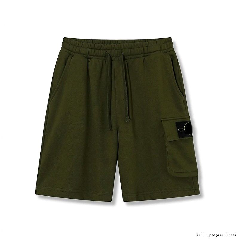 Stone Island military green work-style shorts