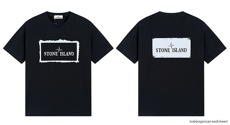 Stone Island Printed Street Style Black T-Shirt