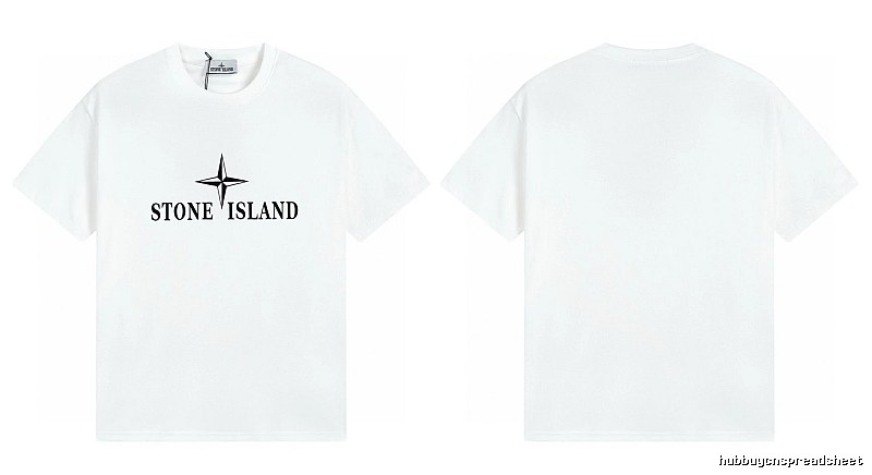 Stone Island Printed Street Style White T-Shirt
