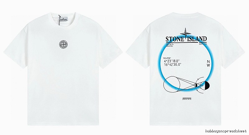 Stone Island Solar Eclipse Street Style White T-Shirt