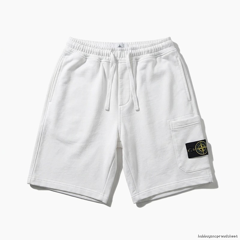 Stone Island workwear-style white shorts