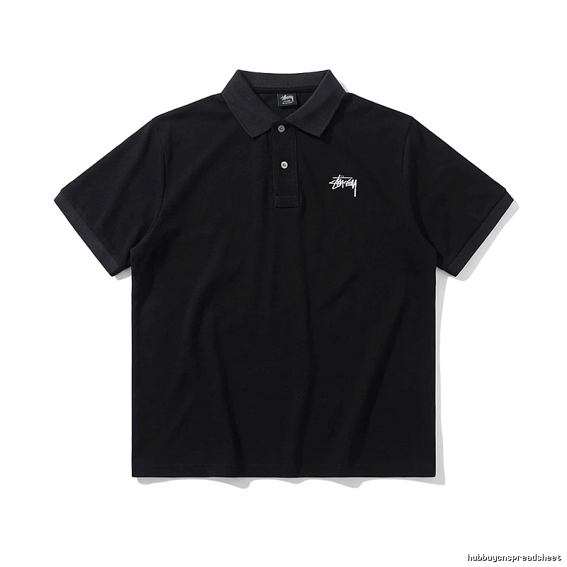 Stussy basic simple style black Polo shirt