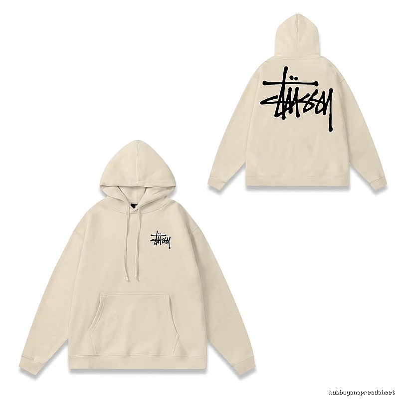 Stussy basic style minimalist beige hoodie