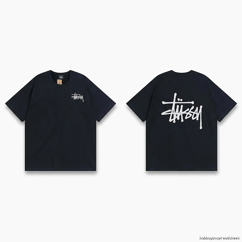 Stussy basic style simple black T-shirt