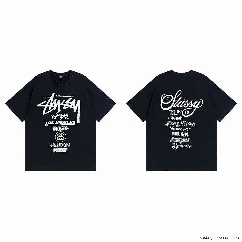 Stussy Black Spider Graphic T-Shirt Bold Graphic Logo
