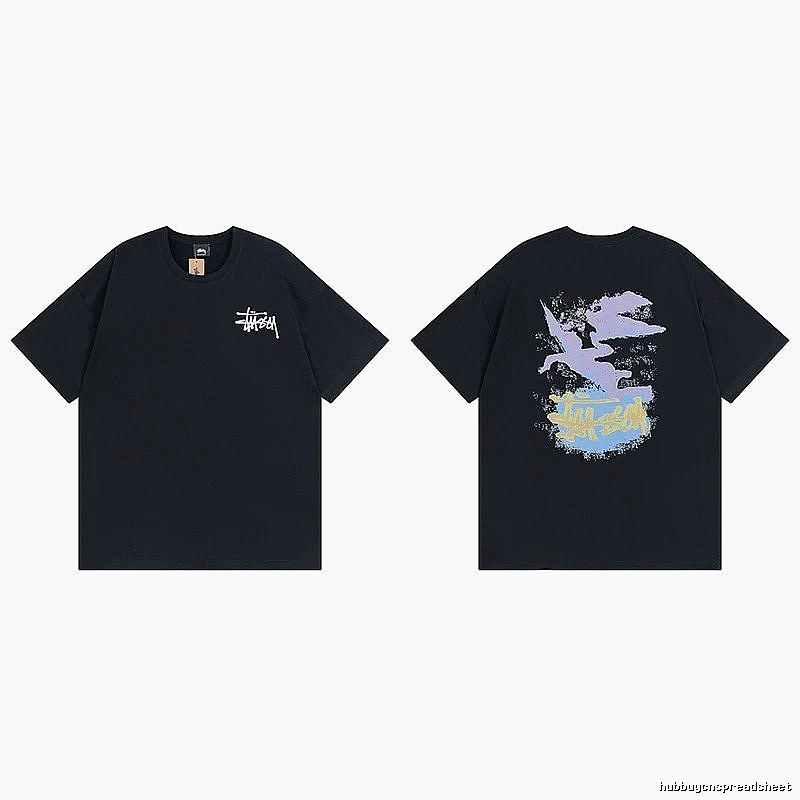 Stussy Black Spider Graphic T-Shirt Training Look Logo
