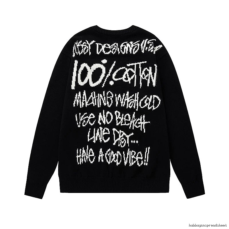Stussy Black Swirl Graphic SweatShirt Relaxed Styling