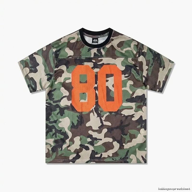 Stussy camouflage-style short-sleeve with the number 80