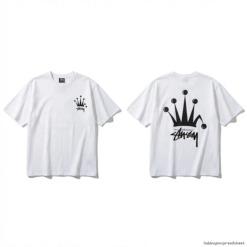 Stussy Crown Trendy Brand White T-shirt