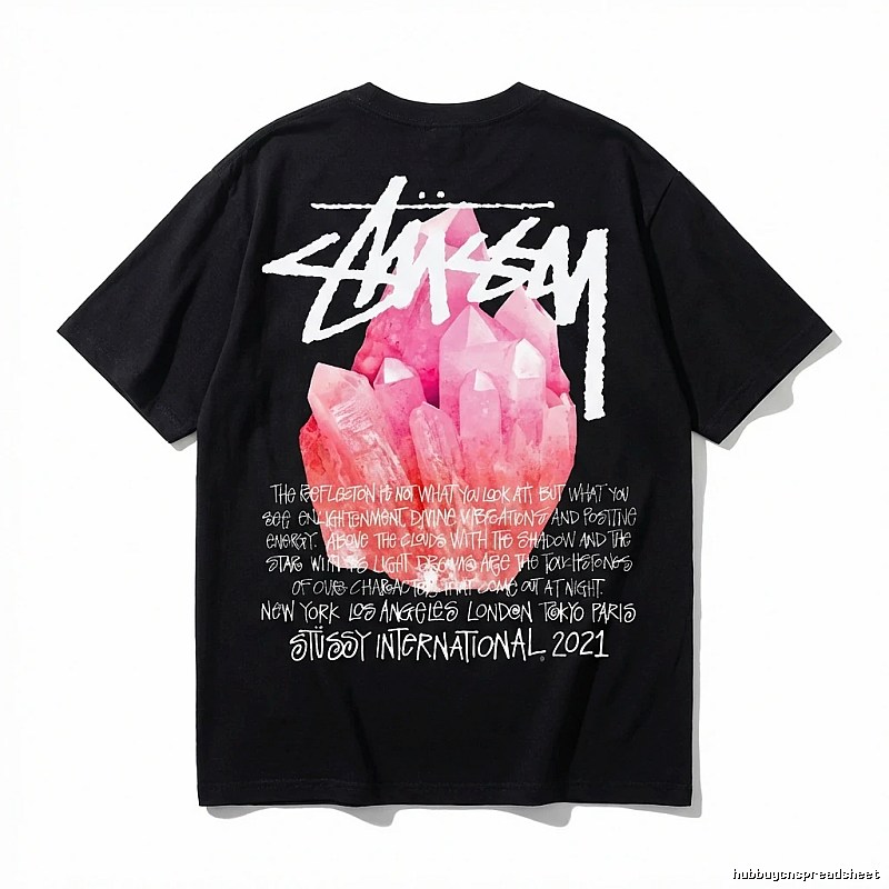Stussy Crystal Print Style Black T-shirt
