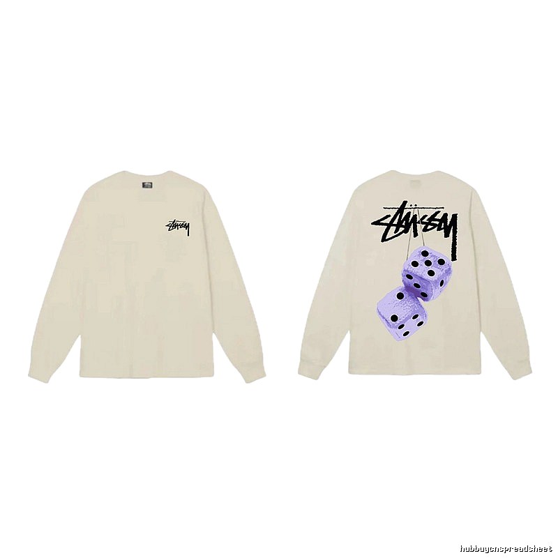 Stussy Dice Print Off-white Long-sleeve Shirt
