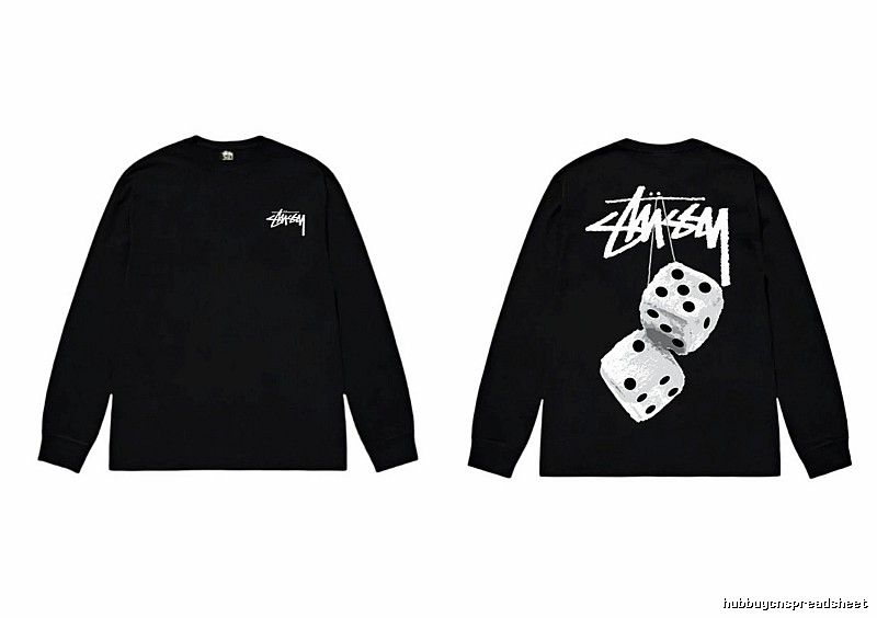 Stussy dice print style black long-sleeve