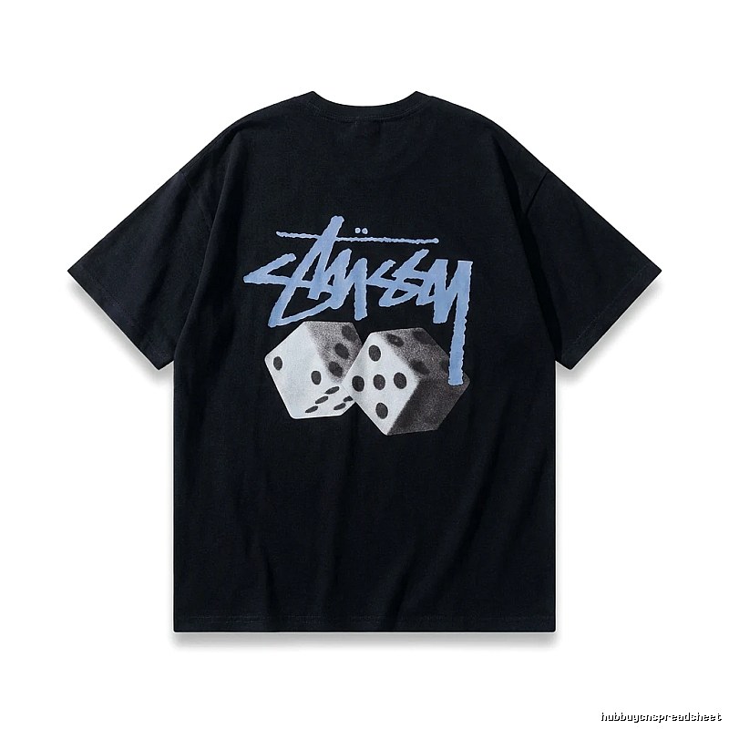 Stussy Dice Trendy Brand Black T-shirt