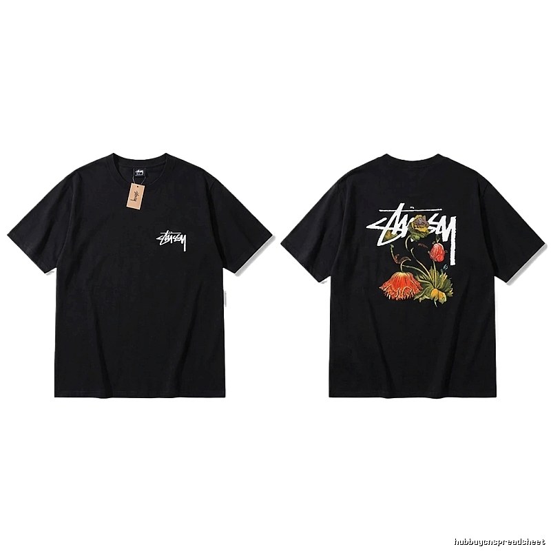Stussy Floral Style Black T-shirt