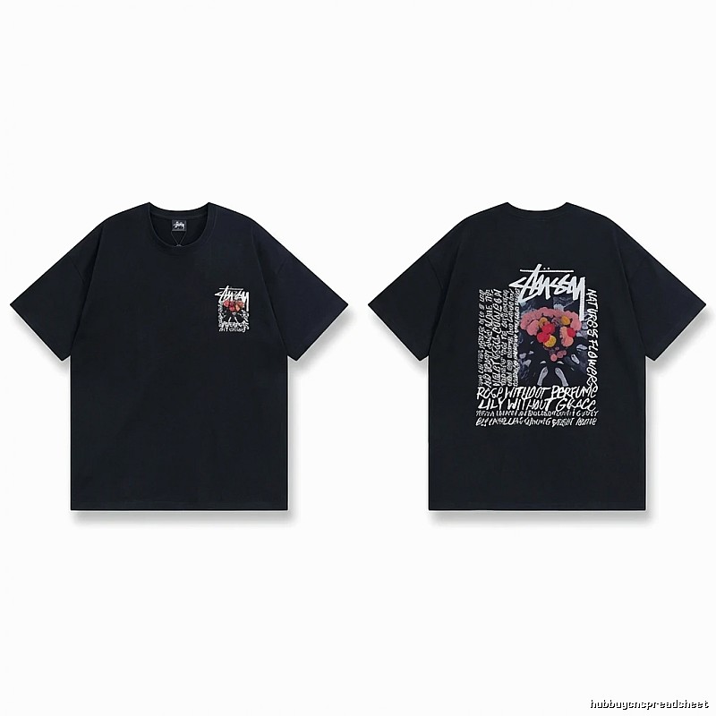 Stussy Floral Style Black T-shirt