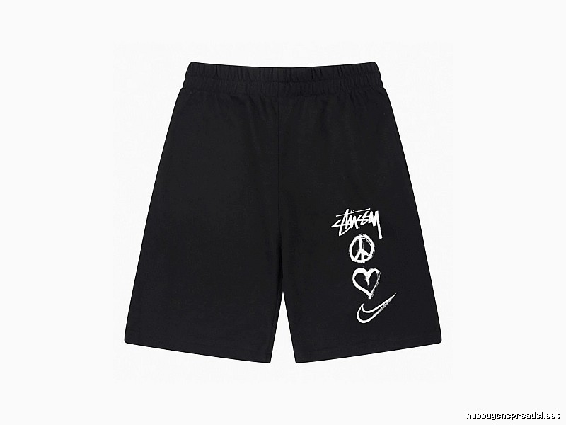 Stussy graffiti-style black shorts