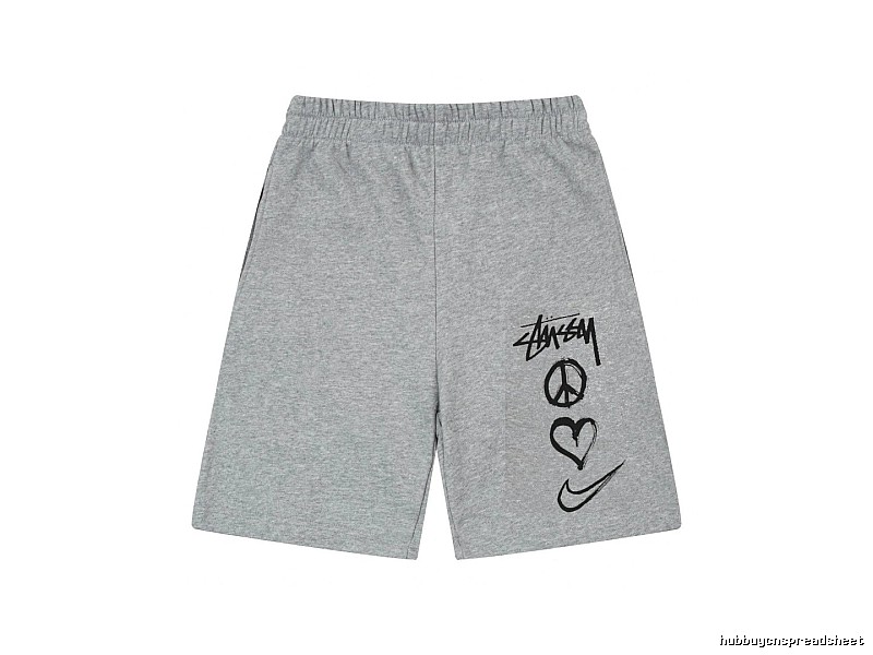 Stussy graffiti-style gray shorts