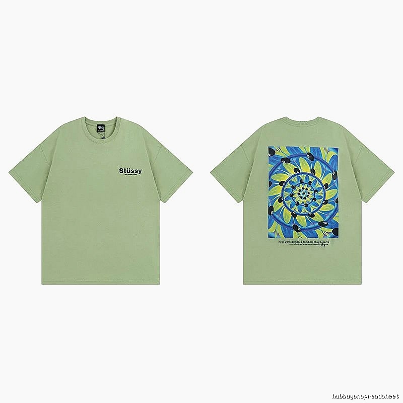 Stussy Green Spider Graphic T-Shirt Outdoor Days Logo
