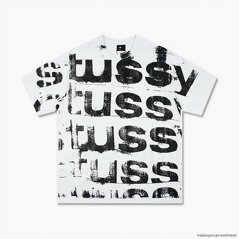 Stussy letter print white T-shirt