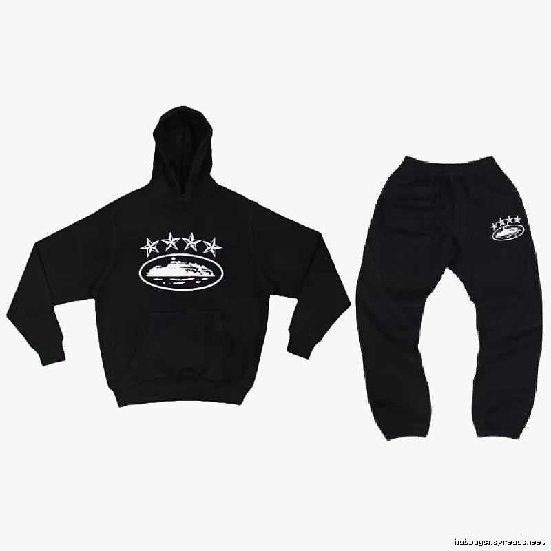 Stussy Matching Set Star-Detail Set Black Tracksuit Set Daily Styling Logo