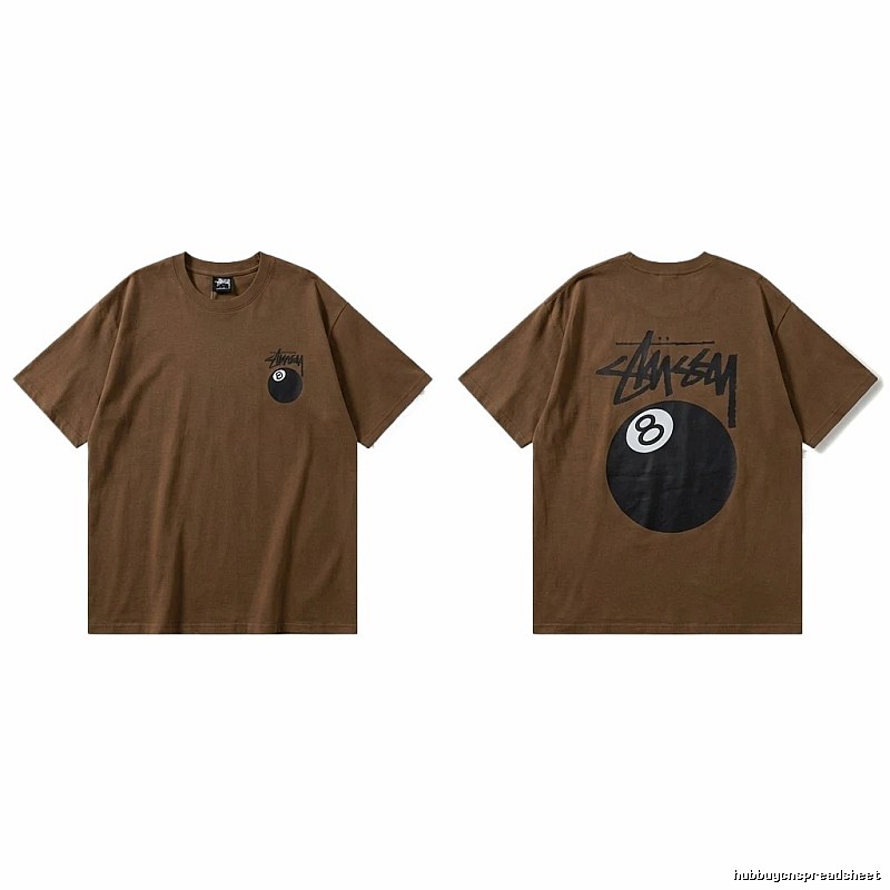 Stussy No.8 Ball Trendy Brown T-shirt