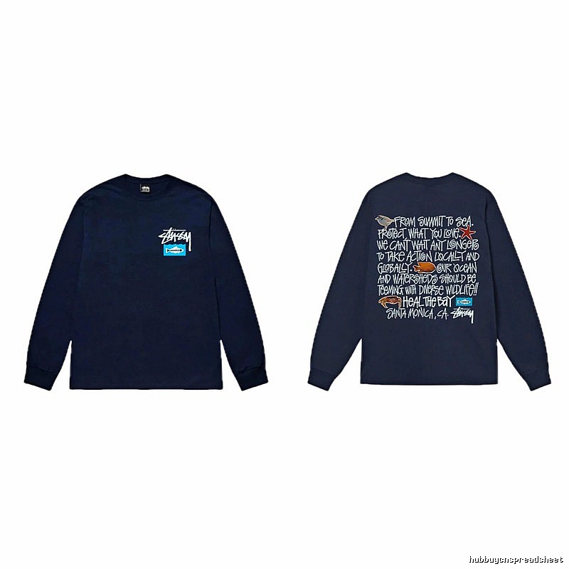 Stussy Ocean Protection Style Dark Blue Long-sleeve