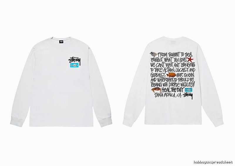 Stussy Ocean Style White Long-sleeve Shirt