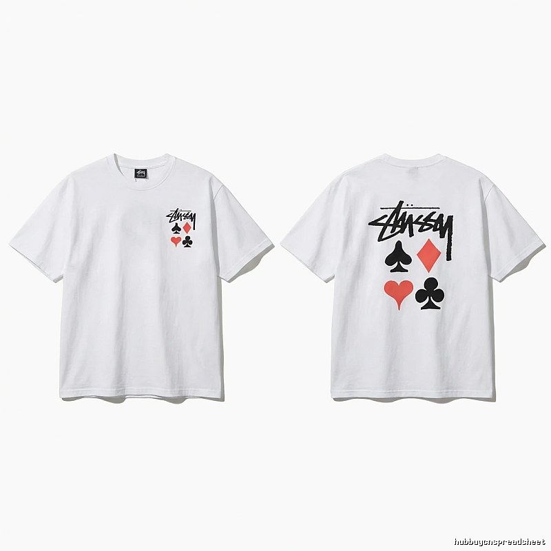 Stussy Playing Card Style White T-Shirt