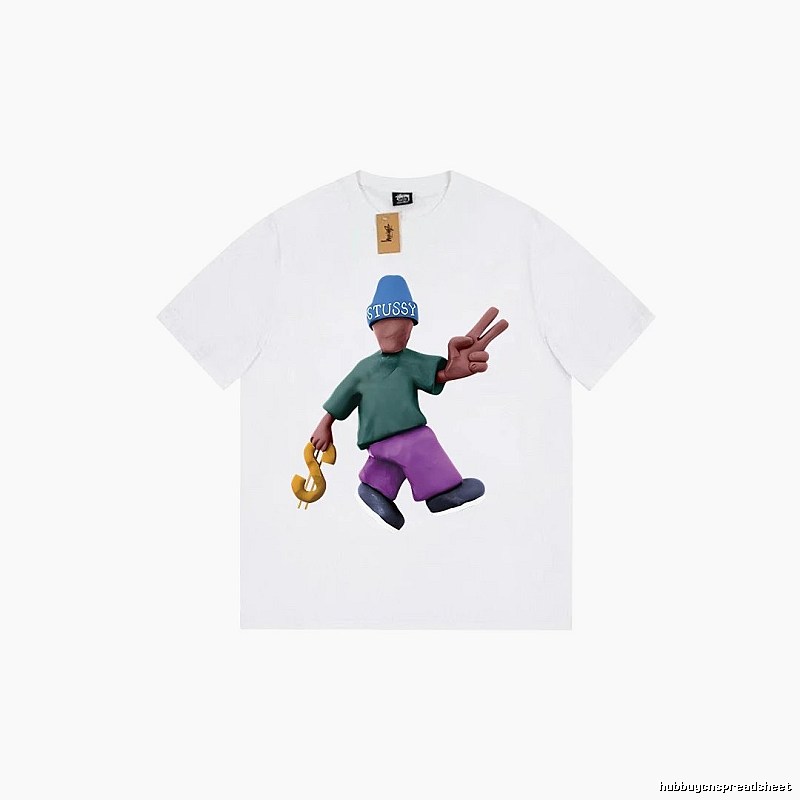 Stussy Relaxed Graphic T-shirt Black White Stussy with Designer-Inspired Detail