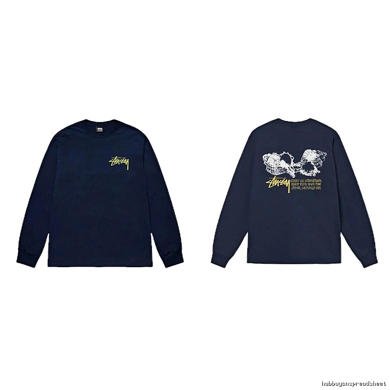 Stussy Skull Print Dark Style Long-sleeve
