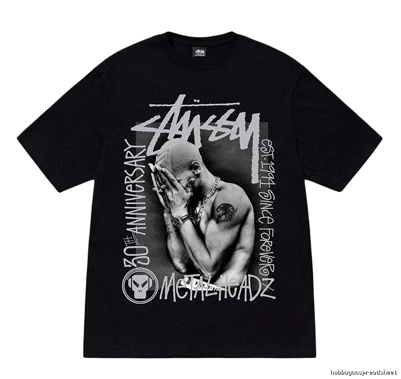 Stussy Statement Graphic T-shirt Black White Stussy for Easy Pairing